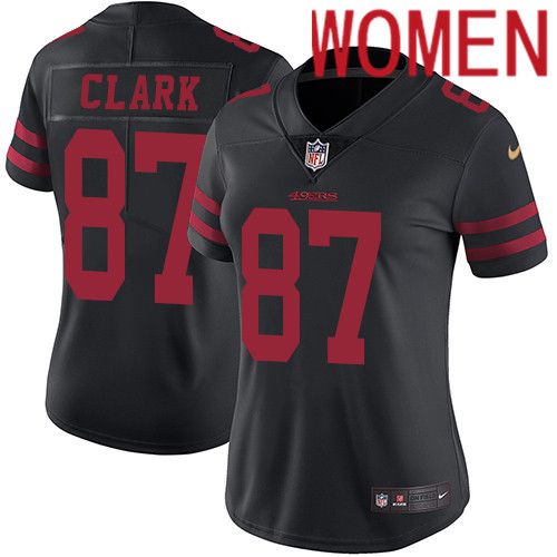 Women San Francisco 49ers #87 Dwight Clark Nike Black Vapor Limited NFL Jersey